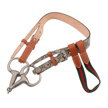 Load image into Gallery viewer, GUCCI Bamboo Horsebit Waist Pouch Beige/Brown681137 PVC Leather