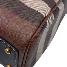 将图像加载到图库查看器中,BURBERRY Check Bowling Bag Brown8069662 PVC Coated Canvas Leather Size Medium
