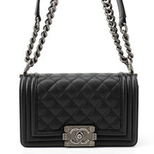 Load image into Gallery viewer, CHANEL Matelasse Boy Chanel ChainShoulder BlackA67085 Caviar Leather Size Small