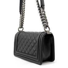 Load image into Gallery viewer, CHANEL Matelasse Boy Chanel ChainShoulder BlackA67085 Caviar Leather Size Small
