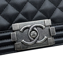 Load image into Gallery viewer, CHANEL Matelasse Boy Chanel ChainShoulder BlackA67085 Caviar Leather Size Small