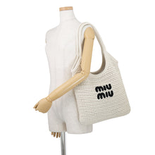 将图像加载到图库查看器中,MIUMIU Ivy Tote Bag Ivory5BG231_ACQY_F0N13 Cotton