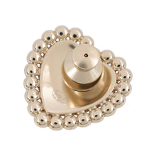 Load image into Gallery viewer, CHANEL CC Logo Heart Pearl Brooch PinkABG239 Faux Pearl Metal