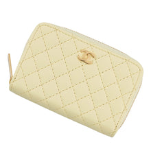 Load image into Gallery viewer, CHANEL Matelasse CC Logo Coin purse Light YellowAP5378-B25683-U8378 Lambskin
