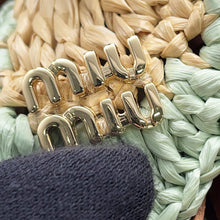 将图像加载到图库查看器中,MIUMIU Tassel Flower Bag Charm Brown5TL498 Lambskin Raffia