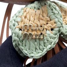 将图像加载到图库查看器中,MIUMIU Tassel Flower Bag Charm Brown5TL498 Lambskin Raffia