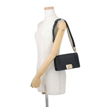 Load image into Gallery viewer, CHANEL Boy Chanel ChainShoulder Bag BlackA67085 Caviar Leather Size Small