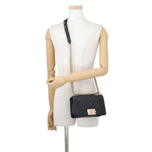 Load image into Gallery viewer, CHANEL Boy Chanel ChainShoulder Bag BlackA67085 Caviar Leather Size Small