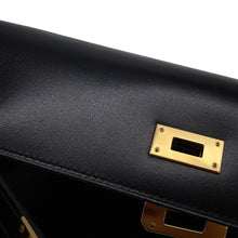 Load image into Gallery viewer, HERMES Kelly wallet long to go Black Box Calf Leather