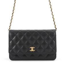 Load image into Gallery viewer, CHANEL Matelasse Classic Chain Wallet BlackAP4241 Caviar Leather
