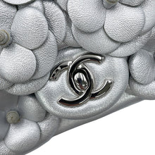 Load image into Gallery viewer, CHANEL Camellia Matelasse Single Flap Chain Bag SilverA92786 Lambskin Size 20
