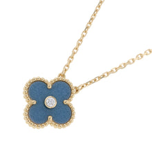 Load image into Gallery viewer, Van Cleef & Arpels Vintage Alhambra Necklace 2026 Holiday Collection Blue GrayVCARPRTH00 18K Yellow Gold