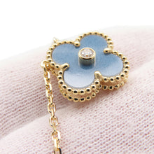 Load image into Gallery viewer, Van Cleef & Arpels Vintage Alhambra Necklace 2026 Holiday Collection Blue GrayVCARPRTH00 18K Yellow Gold