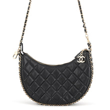 将图像加载到图库查看器中,CHANEL Matelasse Small Hobo Shoulder Bag BlackAS3917 Lambskin Size Small