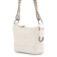 将图像加载到图库查看器中,CHANEL Gabriel de CHANEL Hobo Bag MetalicWhiteA91810 Aged Calf Leather Size Small
