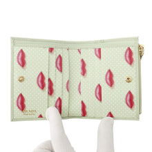Load image into Gallery viewer, PRADA Saffiano Leather Triangle Bifold Wallet Light Green1ML050 Leather