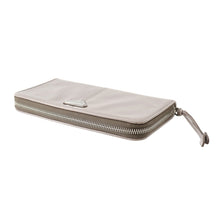 将图像加载到图库查看器中,PRADA Soft Looks Leather Round Zip Long Wallet Gray Beige2ML059 Leather