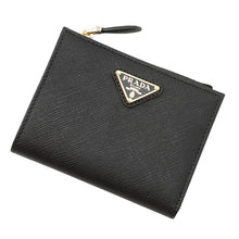 Load image into Gallery viewer, PRADA Saffiano Leather Triangle Bifold Wallet Black1ML050 Leather