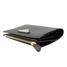 Load image into Gallery viewer, PRADA Saffiano Leather Triangle Bifold Wallet Black1ML050 Leather