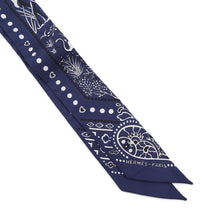 Load image into Gallery viewer, HERMES Twilly Entre Ciel et mer Bandana Between the Sky and the Sea Bandana Marine/White/Black Silk100%