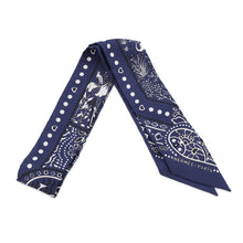 将图像加载到图库查看器中,HERMES Twilly Entre Ciel et mer Bandana Between the Sky and the Sea Bandana Marine/White/Black Silk100%