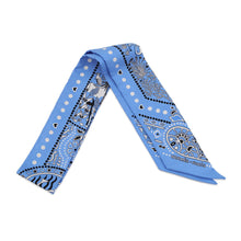 Load image into Gallery viewer, HERMES Twilly Entre Ciel et mer Bandana Between the Sky and the Sea Bandana Blue Moyen / White / Black Silk100%
