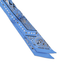 Load image into Gallery viewer, HERMES Twilly Entre Ciel et mer Bandana Between the Sky and the Sea Bandana Blue Moyen / White / Black Silk100%