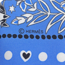Load image into Gallery viewer, HERMES Twilly Entre Ciel et mer Bandana Between the Sky and the Sea Bandana Blue Moyen / White / Black Silk100%
