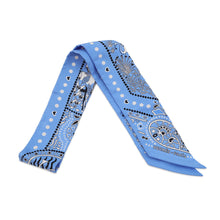 Load image into Gallery viewer, HERMES Twilly Entre Ciel et mer Bandana Between the Sky and the Sea Bandana Blue Moyen / White / Black Silk100%