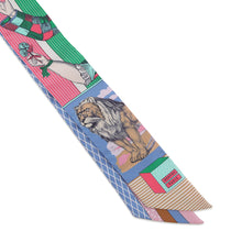 将图像加载到图库查看器中,HERMES Twilly Grand Theatre Nouveau Blue Lavande / Rose / Vert Silk100%