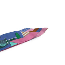 Load image into Gallery viewer, HERMES Twilly Grand Theatre Nouveau Blue Lavande / Rose / Vert Silk100%