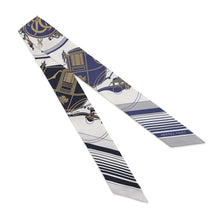 Load image into Gallery viewer, HERMES Twilly Ex-Libris White/Marine/Grease Silk100%