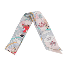 将图像加载到图库查看器中,HERMES Twilly Flying Carre Carres Volants Gris Perle/Rose Pearl Silk100%