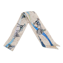 Load image into Gallery viewer, HERMES Twilly Space Derby Space Derby Cream/Blue/Multicolor Silk100%