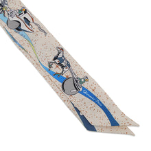 Load image into Gallery viewer, HERMES Twilly Space Derby Space Derby Cream/Blue/Multicolor Silk100%
