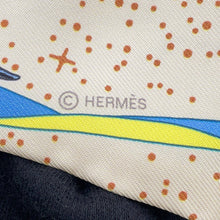 Load image into Gallery viewer, HERMES Twilly Space Derby Space Derby Cream/Blue/Multicolor Silk100%