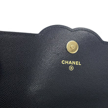 Load image into Gallery viewer, CHANEL Matelasse CC Logo Chain Wallet BlackAP5455-B25537-94305 Caviar Leather