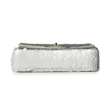 将图像加载到图库查看器中,CHANEL Single flap double chain bag SilverA01163 Sequins Leather Size 20