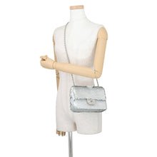 将图像加载到图库查看器中,CHANEL Single flap double chain bag SilverA01163 Sequins Leather Size 20