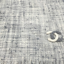 Load image into Gallery viewer, CHANEL CC Logo Tweed Stole Gray/White Cashmere61% Silk39%