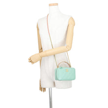Load image into Gallery viewer, CHANEL Top-handle vanity case Light Green/Pink Lambskin Size Small