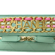 Load image into Gallery viewer, CHANEL Top-handle vanity case Light Green/Pink Lambskin Size Small