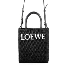 将图像加载到图库查看器中,LOEWE Standard A5 2-Way Bag Natural/BlackA563S30X09 Raffia Leather