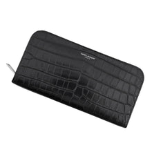 将图像加载到图库查看器中,SAINT LAURENT PARIS Full Zip Wallet Black534290 Embossed Leather