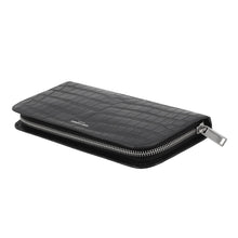 将图像加载到图库查看器中,SAINT LAURENT PARIS Full Zip Wallet Black534290 Embossed Leather