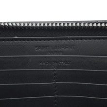 将图像加载到图库查看器中,SAINT LAURENT PARIS Full Zip Wallet Black534290 Embossed Leather