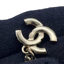 Load image into Gallery viewer, CHANEL CC Logo Pearl Necklace Champagne Gold Metal Rhinestone Faux Pearl