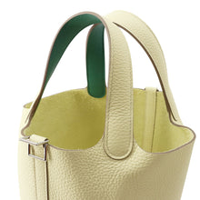 将图像加载到图库查看器中,HERMES Picotin Lock Eclat Jaune Milton/Vert Vertigo Taurillon Clemence Swift Leather Size PM