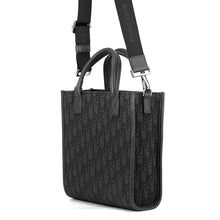 将图像加载到图库查看器中,Dior Oblique Jacquard Safari North-South 2-Way Shoulder Bag Black1ESPO311YKY_H03E Canvas Leather