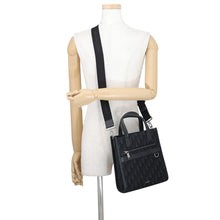 将图像加载到图库查看器中,Dior Oblique Jacquard Safari North-South 2-Way Shoulder Bag Black1ESPO311YKY_H03E Canvas Leather